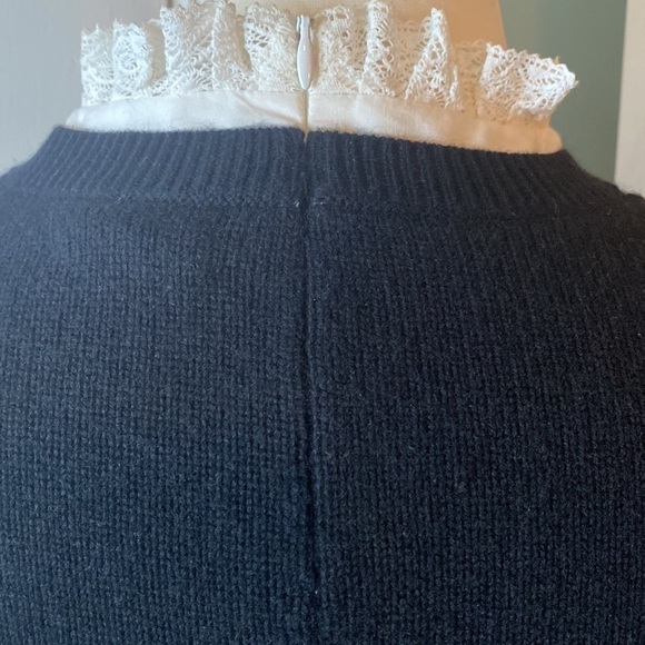 Joie Black Sweater Size Small w/ Attached Ruffle Neckline in GUC - Picture 5 of 8